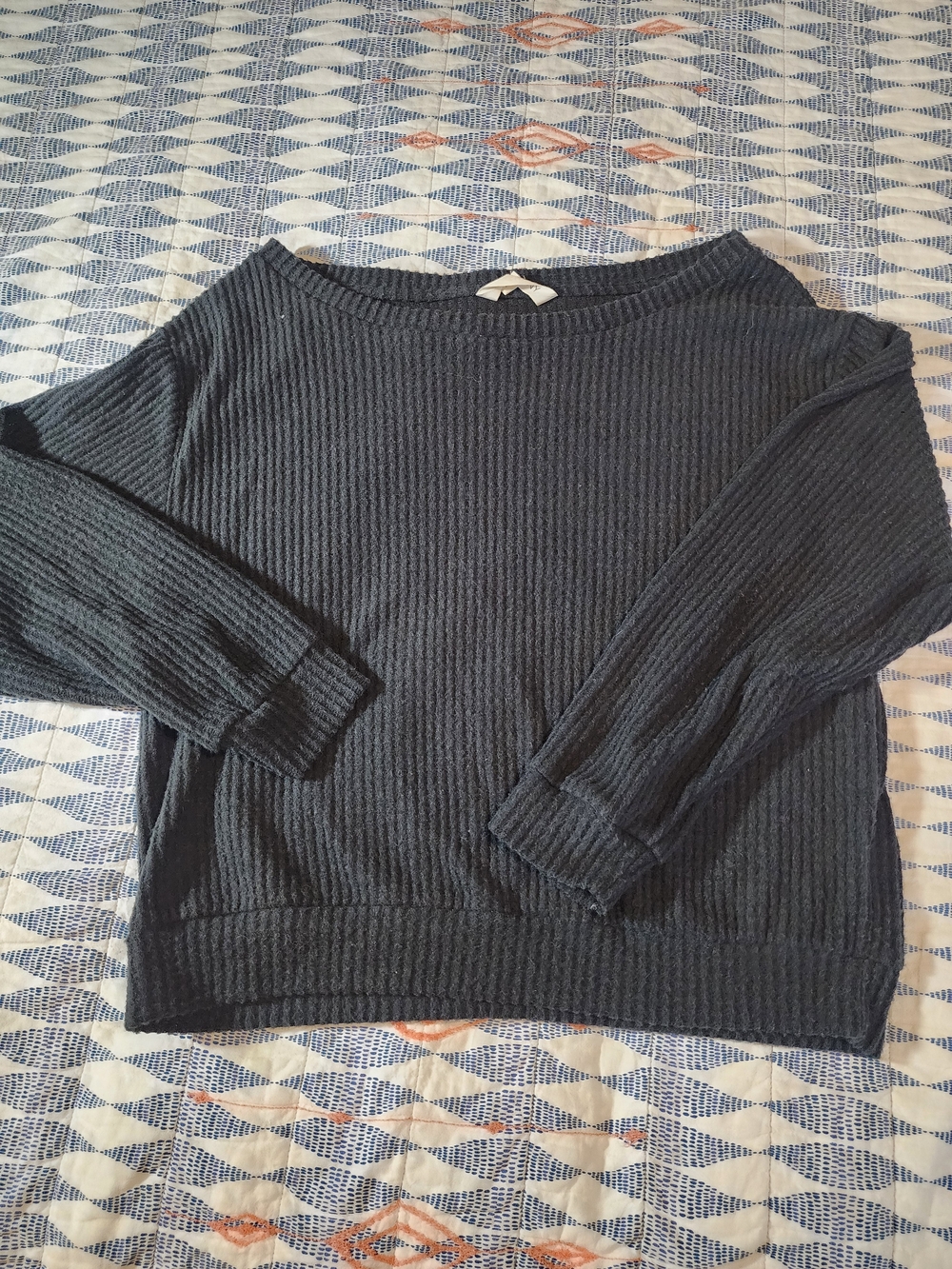 78&Sunny  Ribbed Long-Sleeve Off The Shoulder Sweater -